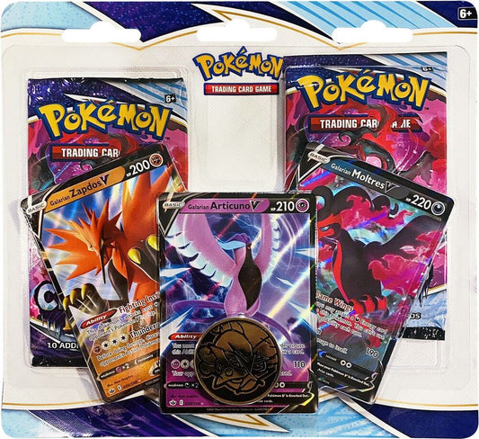 [Sealed] Chilling Reign 2 Pack Blister [Galarian Zapdos V, Articuno V, Moltres V] - Pokemon TCG